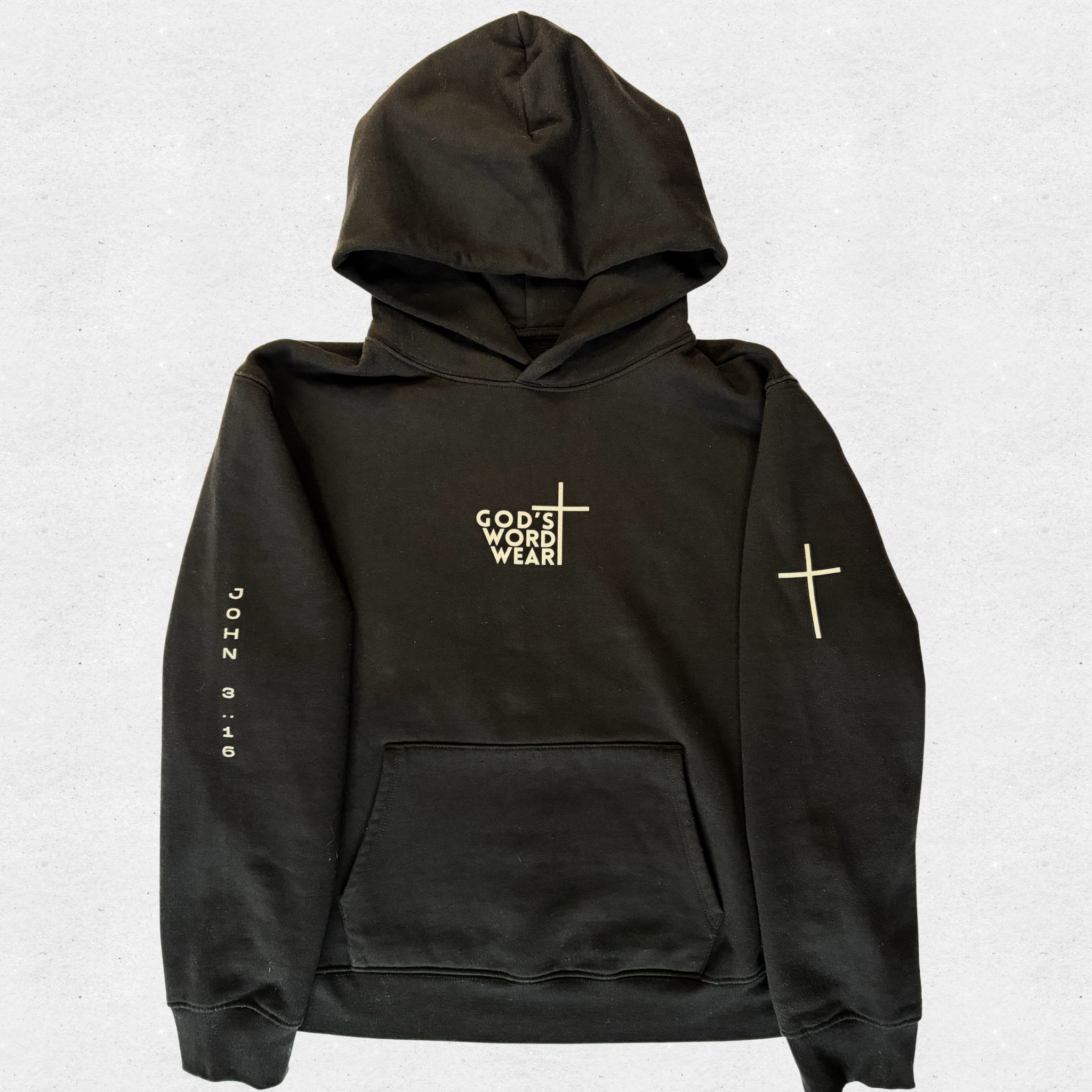 John 3:16 Black Hoodie